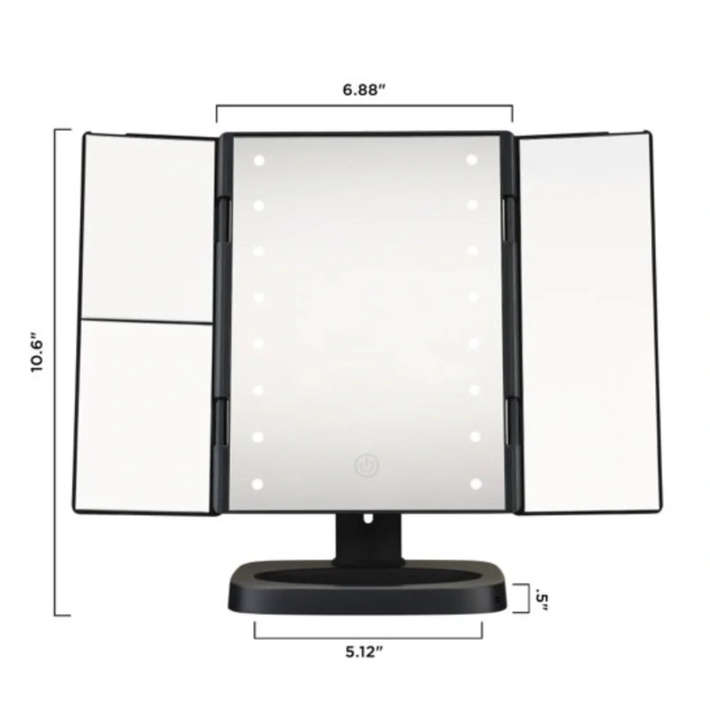 Conair Reflections TriPanel LED Plastic 1x 2x 3X Magnification Mirror
